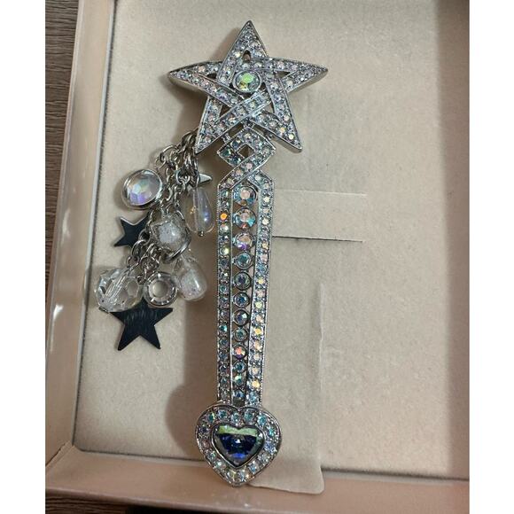 Kirks Folly Remember The Magic Wand Silver Tone Dangle Brooch Pin Vintage New - Picture 6 of 8